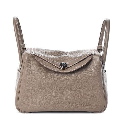 HERMES Taurillon Clemence Lindy 30 Etoupe 